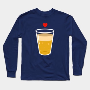 Heart I Love Beer Retro Vintage Long Sleeve T-Shirt